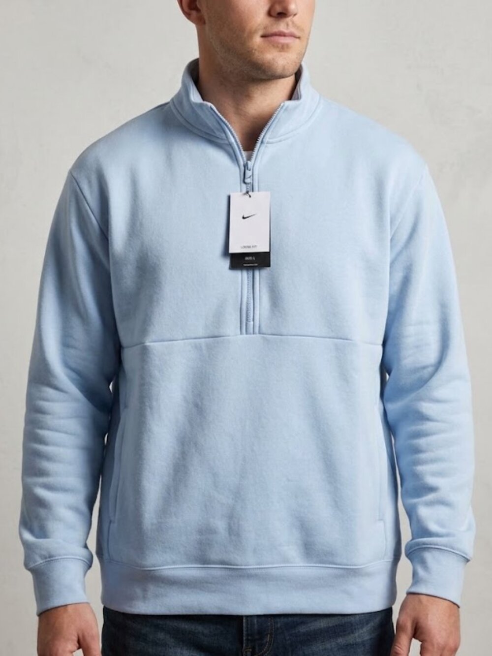 NWT Nike 24.7 ImpossiblySoft Dri-FIT 1/2 Zip Pullover Mens Large Blue